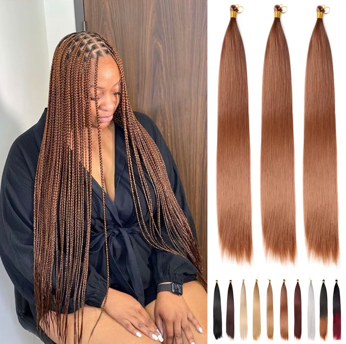 Bone straight silky braiding hair
