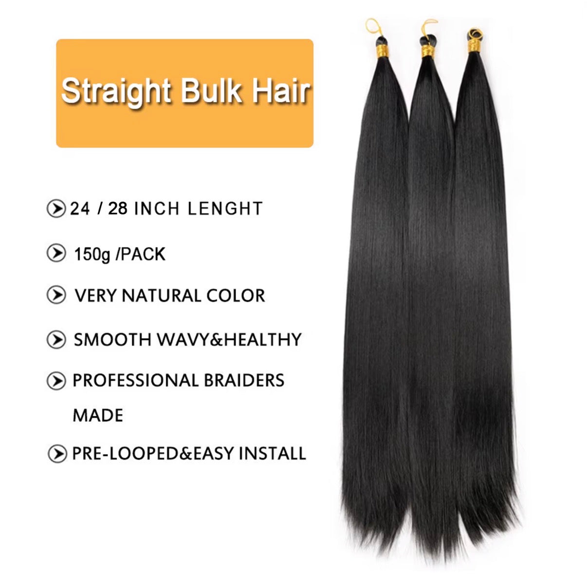 Bone straight silky braiding hair