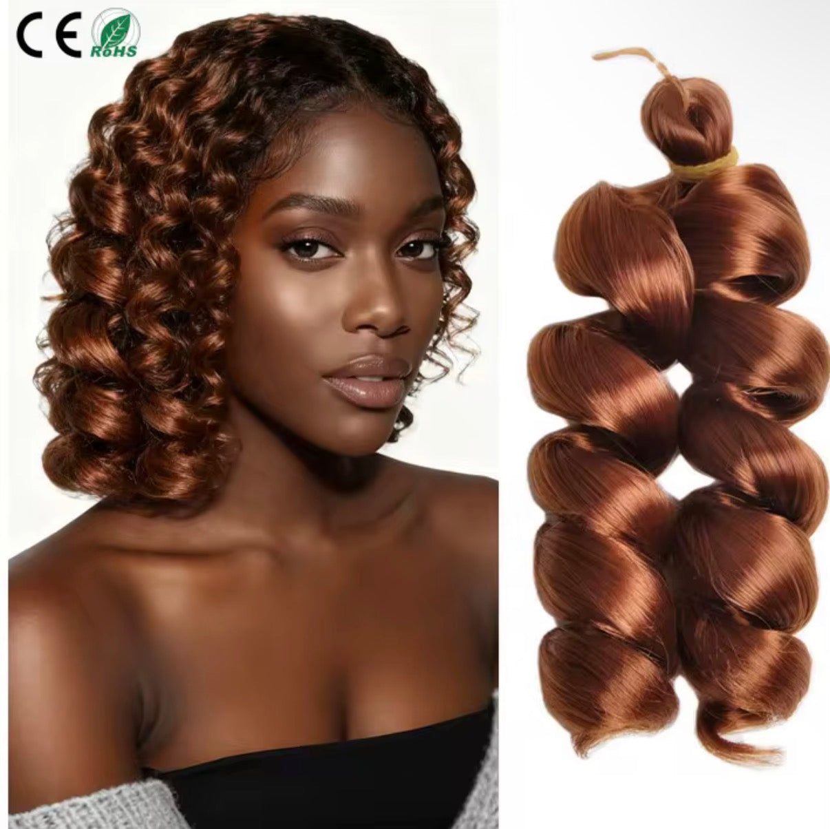 Short loose wave spiral Italian curls- Braids