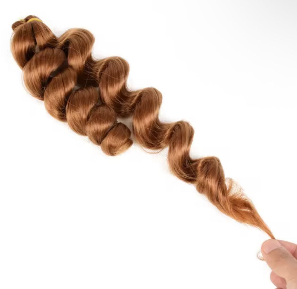 Short loose wave spiral Italian curls- Braids