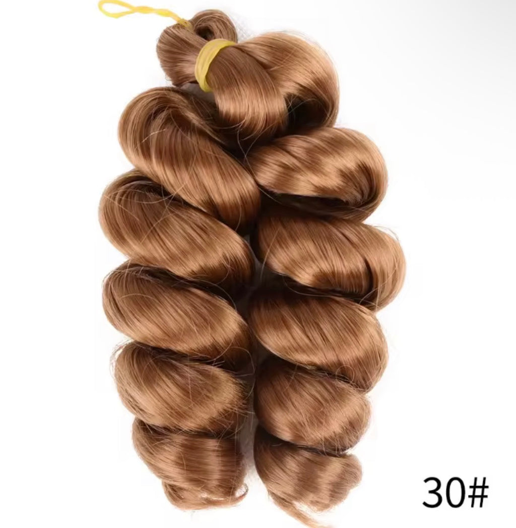 Short loose wave spiral Italian curls- Braids