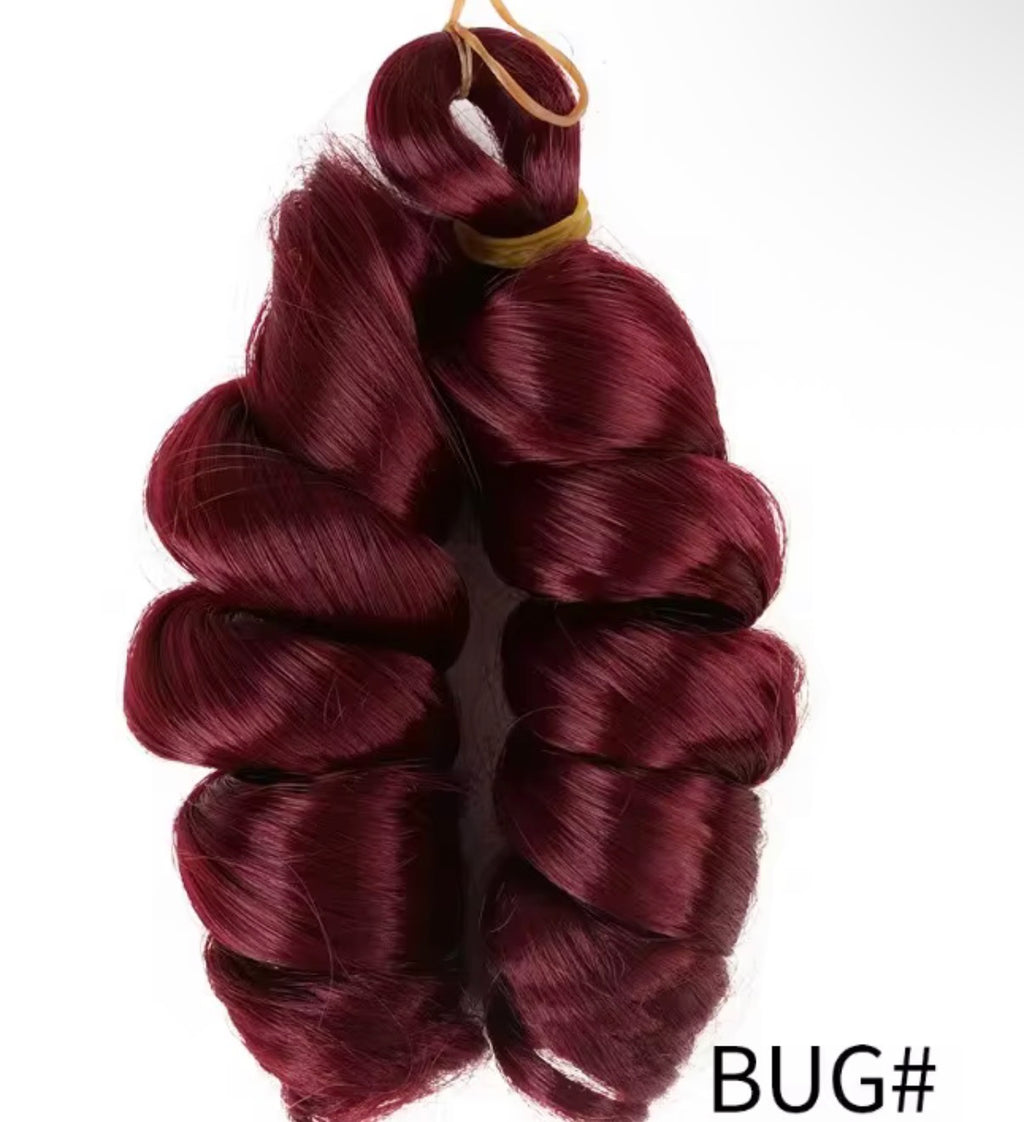 Short loose wave spiral Italian curls- Braids