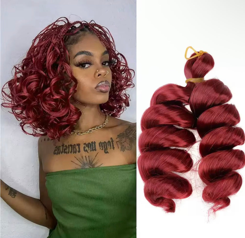 Short loose wave spiral Italian curls- Braids