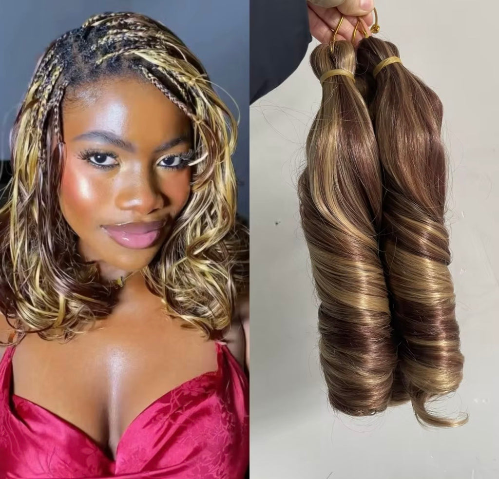 Silky Bob French Curls BOHO Hairstyles Synthetic Spiral Curl Braiding Extensions 10"