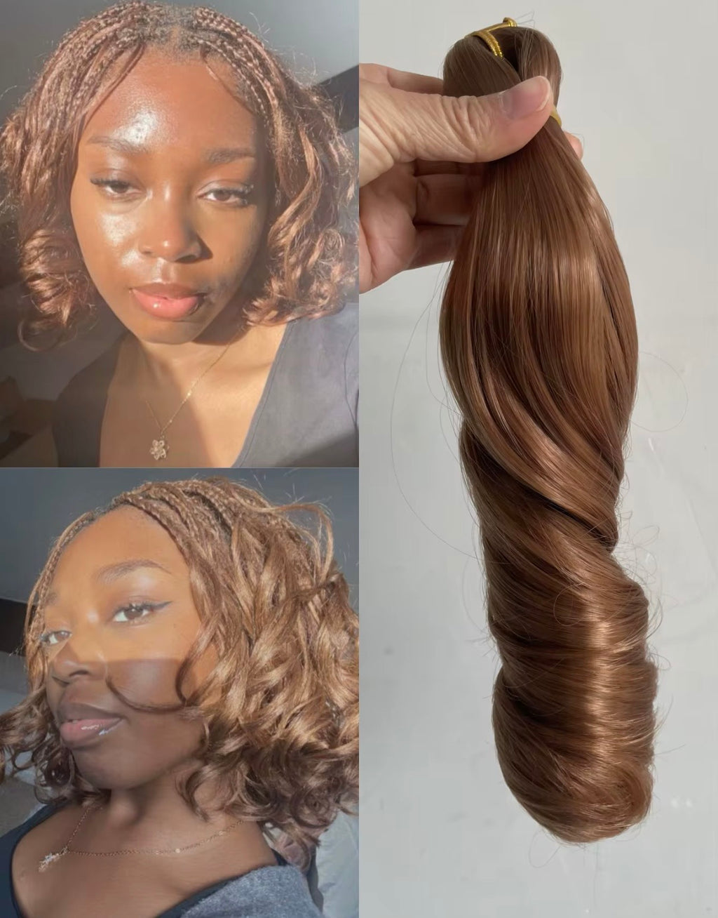 Silky Bob French Curls BOHO Hairstyles Synthetic Spiral Curl Braiding Extensions 10"